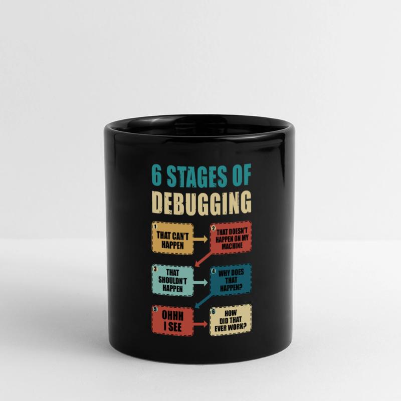Programmieren Debugging Lustiges Programmierergeschenk Panorama-Tasse farbig