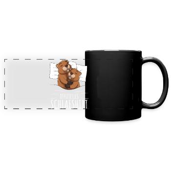 Offizielles Schlafshirt Biber - Panorama-Tasse farbig - Schwarz - Vorne