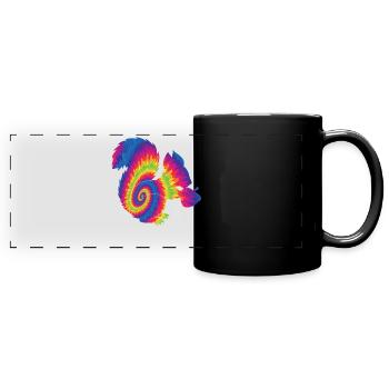 Squirrel Acorn Tie Dye - Full Colour Panoramic Mug - black - Front