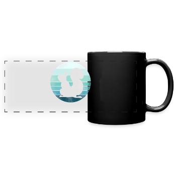 Squirrel Acorn Retro Vintage - Full Colour Panoramic Mug - black - Front