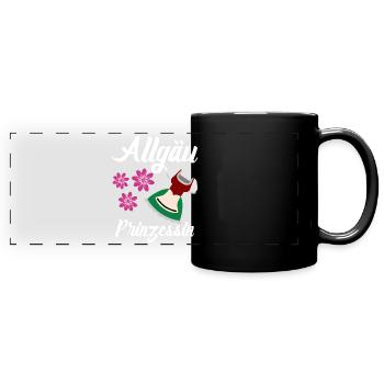 Allgäu Prinzessin Alpen Allgäuer - Panorama-Tasse farbig - Schwarz - Vorne