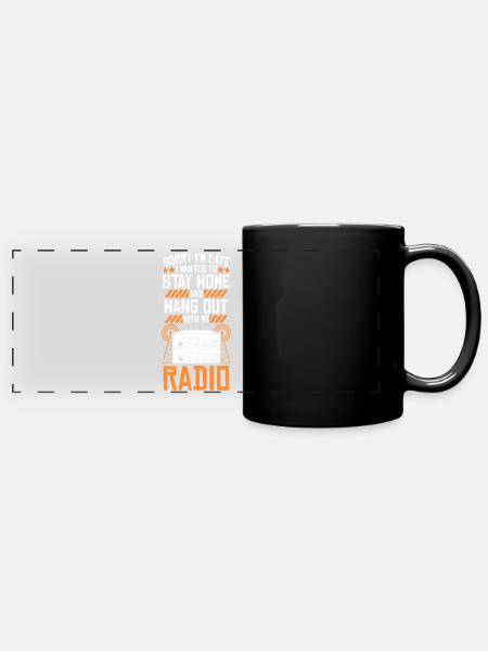 Amateurfunker Funker Radio Funkgerät - Panorama-Tasse farbig - Schwarz