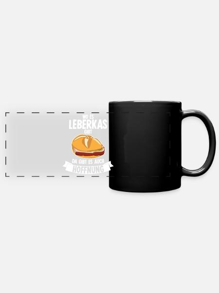 Leberkäse Fleischkas Leberkas - Panorama-Tasse farbig - Schwarz