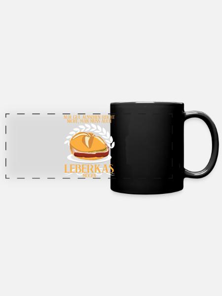 Leberkäse Spruch Fleischkas Leberkas - Panorama-Tasse farbig - Schwarz