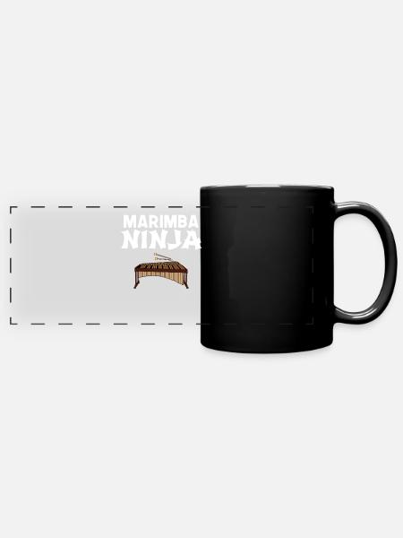 marimba ninja, marimba - Panorama-Tasse farbig - Schwarz