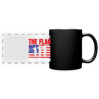 Salute The Flag Back The Badge USA Flag Police - Full Colour Panoramic Mug - black - Front