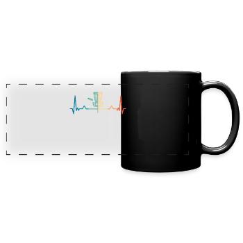 Disque Vintage Golf Heartbeat Drôle - Mug panoramique uni - noir - Devant