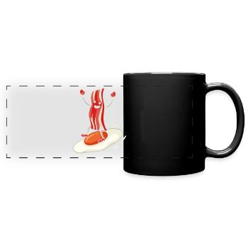 Baconholic Meat Lover Bacon Eater Keto Ketog - Full Colour Panoramic Mug - black - Front