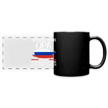 Russischer Opa Russen Russland - Panorama-Tasse farbig - Schwarz - Vorne