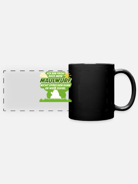 Maulwurf Mole Maulwürfe Maulwurfshügel - Panorama-Tasse farbig - Schwarz