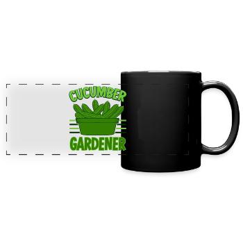 Gurke Gärtner Gemüse Saure Gurken - Panorama-Tasse farbig - Schwarz - Vorne