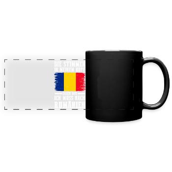 Rumänien Rumäne Rumänisches - Panorama-Tasse farbig - Schwarz - Vorne