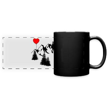 Alpes chaudes Montagnes Alm Salutations Tyrol Montagnes Nature - Mug panoramique uni - noir - Devant