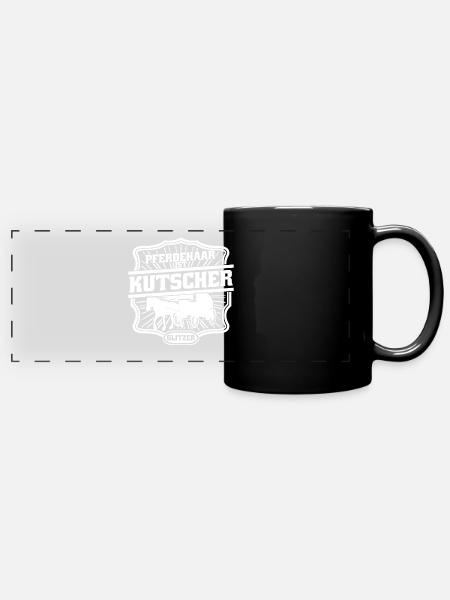 Kutscher Kutsche Fuhrmann Pferdekutsche - Panorama-Tasse farbig - Schwarz