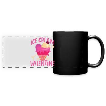 Ice Cream Valentines Day Heart - Full Colour Panoramic Mug - black - Front