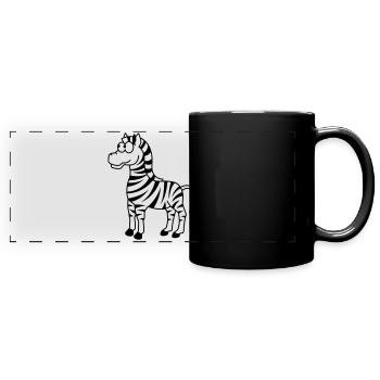 Zebra Comic Animal - Full Colour Panoramic Mug - black - Front