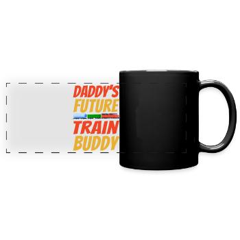 Freight Diesel Train Driver - Full Colour Panoramic Mug - black - Front