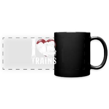Freight Diesel Train Driver - Full Colour Panoramic Mug - black - Front