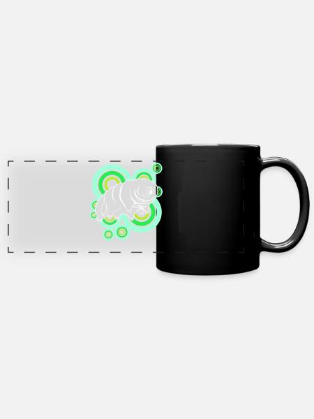 Tardigrade Retro Bärtierchen Wasserbär - Panorama-Tasse farbig - Schwarz