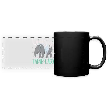 Verrückte Tapir-Dame Tierpfleger Tapirrific - Panorama-Tasse farbig - Schwarz - Vorne