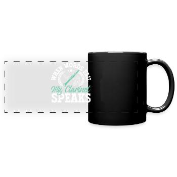 Quand les mots échouent, ma clarinette parle - Mug panoramique uni - noir - Devant