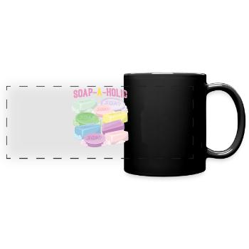 Fabrication de savon Artisanat Savon-A-Holic - Mug panoramique uni - noir - Devant