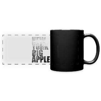 New York Big Apple Skyline USA - Full Colour Panoramic Mug - black - Front