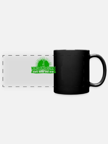 Klimawandel WIndkraft Klimaschutz - Panorama-Tasse farbig - Schwarz