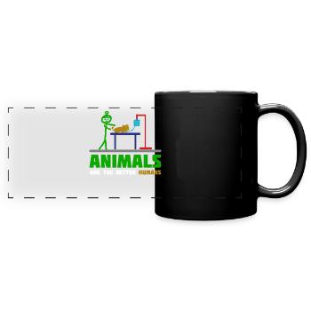 Tierarzt Tierärztin Tier Tierarztpraxis - Panorama-Tasse farbig - Schwarz - Vorne