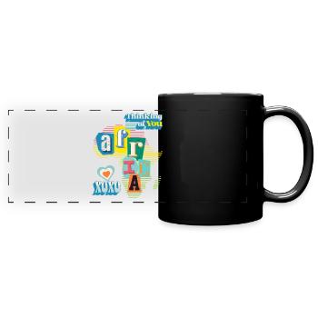 Africa, Map, Typography, Love Love - Full Colour Panoramic Mug - black - Front