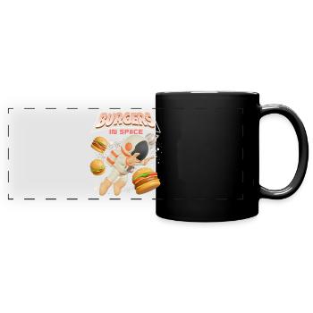 Hamburger lustiger Spruch Burger-Hamburger - Mug panoramique uni - noir - Devant
