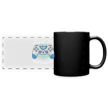 Level 17 Birthday Play Birthday Present - Panorama-Tasse farbig - Schwarz - Vorne