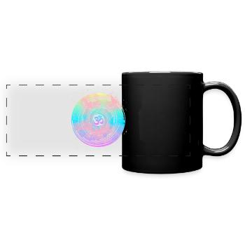 Om-Symbol Om-Zeichen, Mandala-Om, Yoga-Yogi - Panorama-Tasse farbig - Schwarz - Vorne