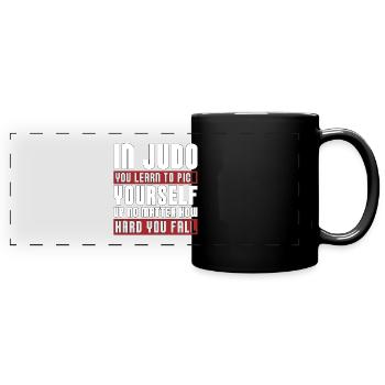 In Judo You Learn Fighter Karate Training Combat - Full Colour Panoramic Mug - black - Front