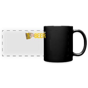 Beer - Panorama-Tasse farbig - Schwarz - Vorne