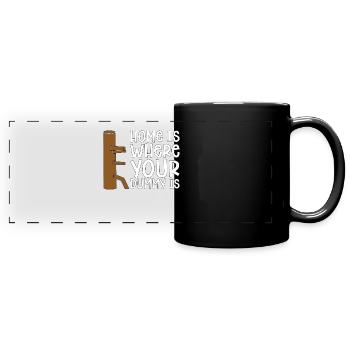 Wing Chun Home Is Where Your Dummy Fighter Fight - Full Colour Panoramic Mug - black - Front