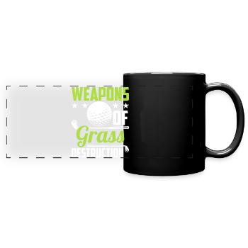 Lustiger Golf Spruch - Golfer - Panorama-Tasse farbig - Schwarz - Vorne