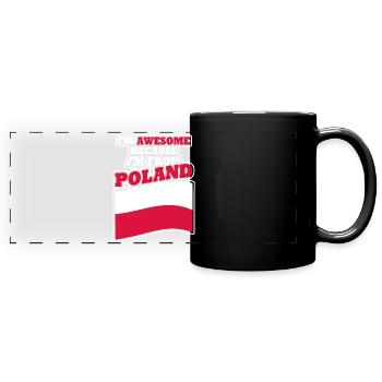 Poland Pole Polska Flag Polish - Full Colour Panoramic Mug - black - Front