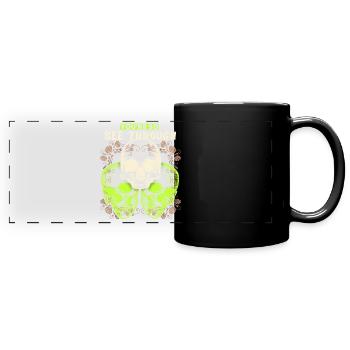 Conception du crâne avec un dicton amusant, 3 crânes - Mug panoramique uni - noir - Devant