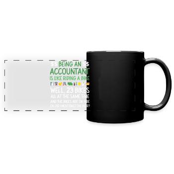 Accountant Bookkeeper Accounting - Full Colour Panoramic Mug - black - Front