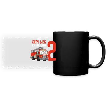 2. Geburtstag Feuerwehr 2 Jahre Kinder Junge - Panorama-Tasse farbig - Schwarz - Vorne