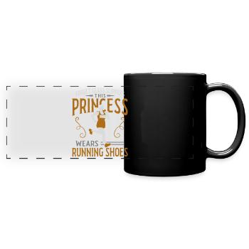 Running Runner Half Marathon Girl - Full Colour Panoramic Mug - black - Front
