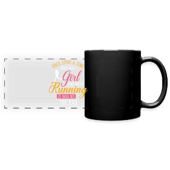 Running Runner Half Marathon Girl - Full Colour Panoramic Mug - black - Front