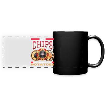 Poker-Spiel, Poker-Game, Poker-Spieler, Gambling - Panorama-Tasse farbig - Schwarz - Vorne