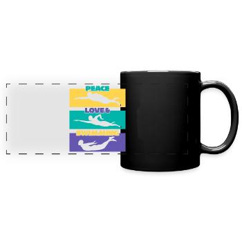 Schwimmer Schwimmbad Schwimmtrainer - Panorama-Tasse farbig - Schwarz - Vorne