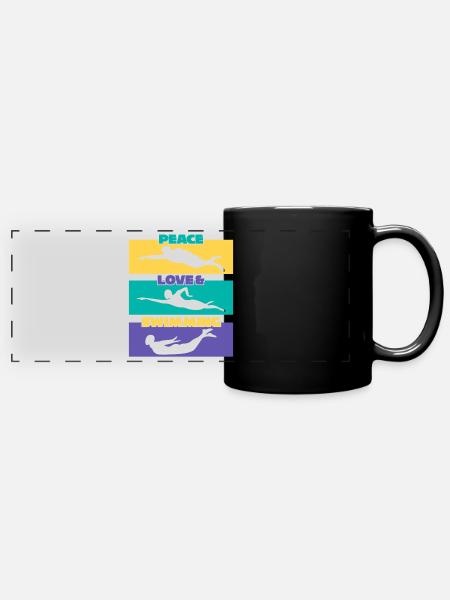 Schwimmer Schwimmbad Schwimmtrainer - Panorama-Tasse farbig - Schwarz