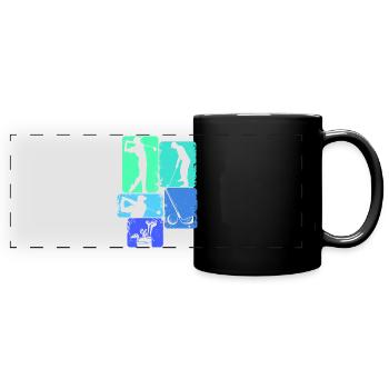 Golf Golfer Golfspieler Kinder Jungen - Panorama-Tasse farbig - Schwarz - Vorne