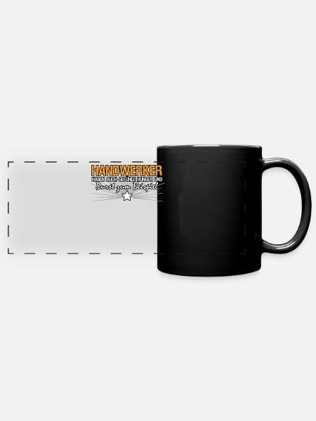 Handwerker Werkstatt Durst Handwerk - Panorama-Tasse farbig - Schwarz