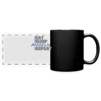 Angler Geschenkidee Hobby Angeln - Panorama-Tasse farbig - Schwarz - Vorne