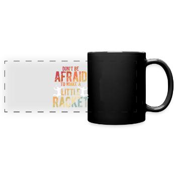 Badminton - Panorama-Tasse farbig - Schwarz - Vorne